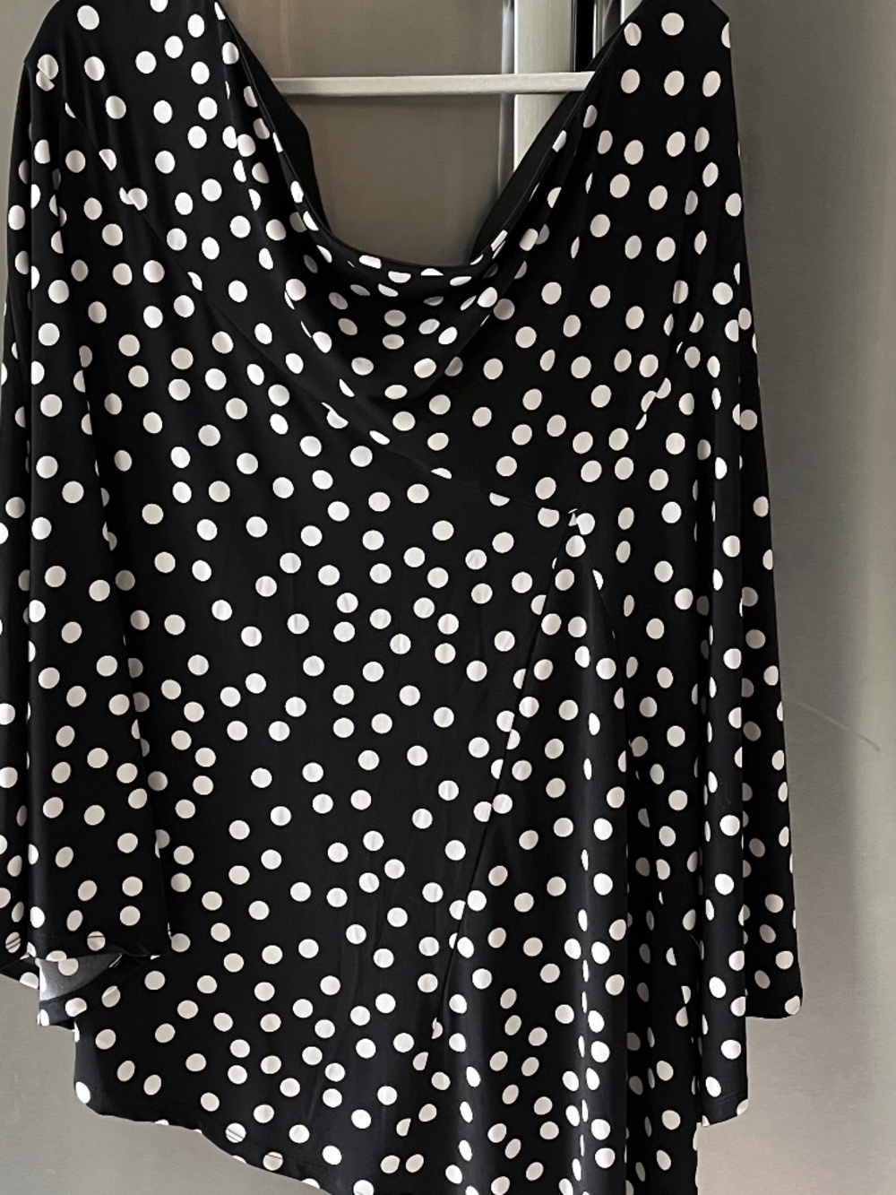 Polka Dot Asymmetrical Midi Skirt